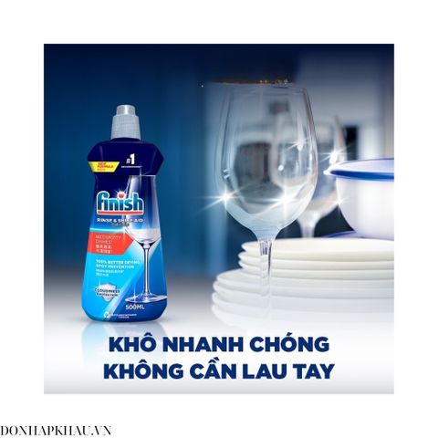 Nước Làm Bóng Finish 400ml Hương Chanh - Giúp Sạch Bóng Chén Đĩa, Nghe Châu Âu, Phù Hợp Với Máy Rửa Chén