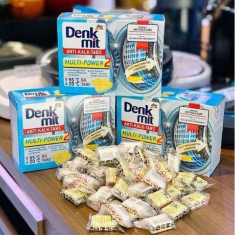 Viên tẩy lồng máy giặt Denkmit Đức – Tẩy cặn vôi, khử mùi, giảm khuẩn, bảo vệ máy giặt bền sạch