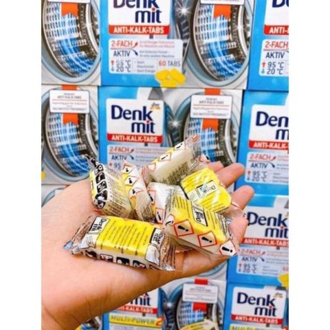 Viên tẩy lồng máy giặt Denkmit Đức – Tẩy cặn vôi, khử mùi, giảm khuẩn, bảo vệ máy giặt bền sạch