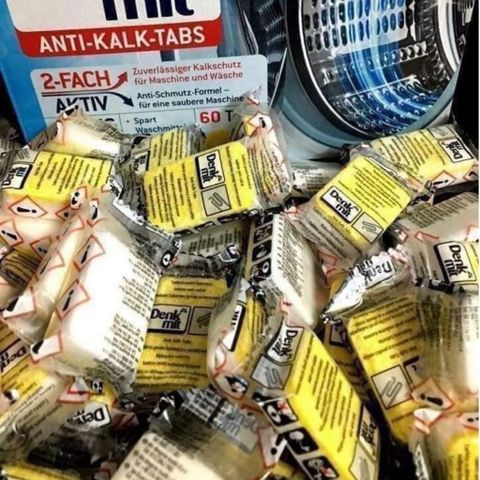 Viên tẩy lồng máy giặt Denkmit Đức – Tẩy cặn vôi, khử mùi, giảm khuẩn, bảo vệ máy giặt bền sạch