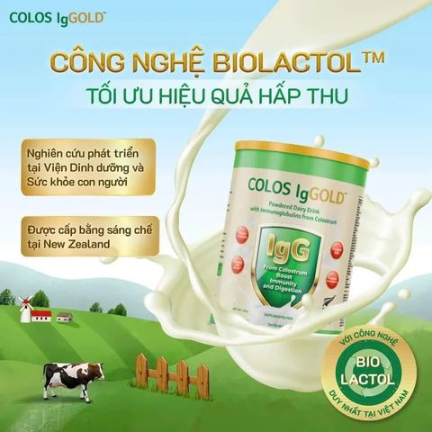 Sữa Non Colos IgGold - Tăng Cường Miễn Dịch Và Chăm Sóc Sức Khỏe Toàn Diện Cho Người Lớn Và Trẻ Em Từ 3 Tuổi, Hỗ Trợ Tiêu Hóa