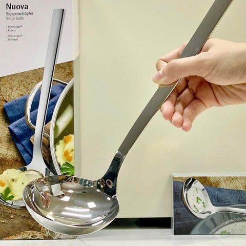 Muôi Inox WMF Nuova 18/10 Cao Cấp - Muỗng Canh Chống Gỉ Cromargan, Thiết Kế Ergonomic, Dùng Cho Bếp Gia Đình & Nhà Hàng, Nội Địa Đức