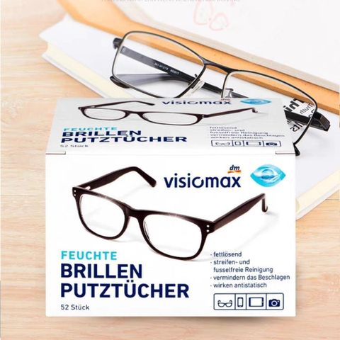 Giấy Lau Kính Visiomax 52 Miếng - Sạch Như Mới, Bảo Vệ Kính, Nhập Khẩu Đức Chính Hãng, An Toàn Cho Mắt Kính Và Màn Hình Điện Tử