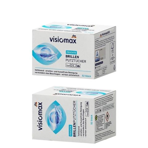 Giấy Lau Kính Visiomax 52 Miếng - Sạch Như Mới, Bảo Vệ Kính, Nhập Khẩu Đức Chính Hãng, An Toàn Cho Mắt Kính Và Màn Hình Điện Tử