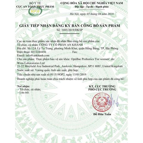Men Vi Sinh Phụ Khoa Optibac Tím For Women - Bổ Sung Lợi Khuẩn Chăm Sóc Vùng Kín (Hộp 90 Viên)