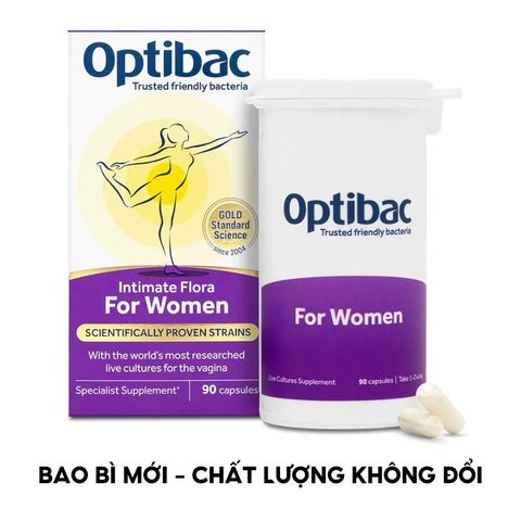 Men Vi Sinh Phụ Khoa Optibac Tím For Women - Bổ Sung Lợi Khuẩn Chăm Sóc Vùng Kín (Hộp 90 Viên)