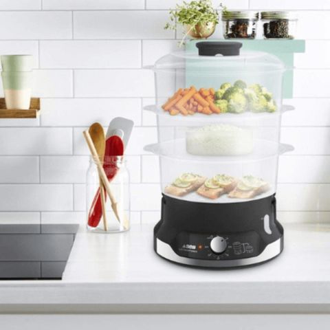 Nồi hấp điện Tefal VC2048 3 tầng 9L 800W Ultra Compact