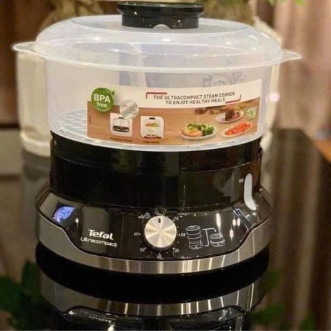 Nồi hấp điện Tefal VC2048 3 tầng 9L 800W Ultra Compact