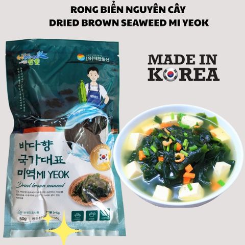 Rong Biển Nấu Canh Mi Yeok 50g - 100% Tảo Biển Nguyên Chất Hàn Quốc, Dinh Dưỡng Thanh Mát, Dễ Chế Biến Cho Sức Khỏe