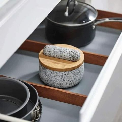 Bộ Chày Cối Joseph Joseph 20176 Dash Granite với Nắp Tre - Đồ Gia Dụng Bếp Tiện Lợi, Thiết Kế Sang Trọng, Độc Đáo