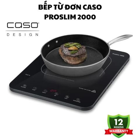 Bếp Từ Đơn Caso ProSlim 2000 Siêu Mỏng 2.8cm - Công Suất 2000W, Mặt Kính Ceramic Chất Lượng, Thiết Kế Sang Trọng Nhập Khẩu Đức
