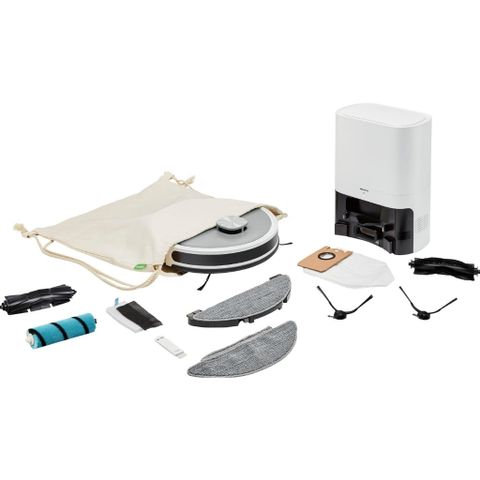 Robot hút bụi lau nhà Medion X21 SW+ thông minh tự đổ rác, công suất mạnh 3000Pa, điều khiển qua ứng dụng, nhập khẩu Đức, bảo hành 12 tháng