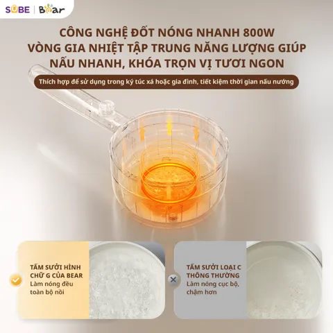 Nồi Nấu Điện Đa Năng Bear MC-4H16F 1.6L, Tiện Ích Nấu Lẩu, Hấp, Chiên, Xào – Phụ Kiện Bếp Hoàn Hảo Cho Gia Đình Nhỏ