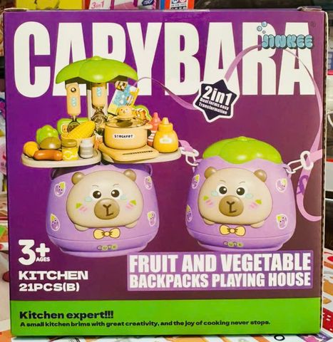 Đồ Chơi Nhà Bếp CapyBara Kitchen 2in1 - Bộ Đồ Chơi Nấu Ăn 21 Chi Tiết Sáng Tạo Dành Cho Trẻ Em 3 Tuổi Trở Lên