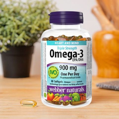 Webber Naturals Omega-3 EPA/DHA 900mg - Viên uống dầu cá hỗ trợ sức khỏe tim mạch và não bộ, 80/120 viên, nhập khẩu Canada
