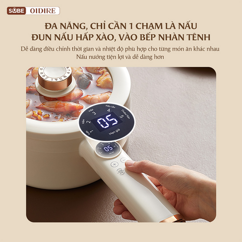 Nồi điện đa năng OIDIRE 1.8L ODI06A - Nấu lẩu, hấp, hầm mềm và chiên rán tiện lợi cho gia đình 1-3 người, tiết kiệm thời gian nấu nướng.