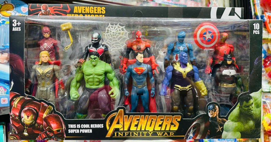 Bộ Đồ Chơi Siêu Anh Hùng Avengers Infinity War - Gồm 10 Nhân Vật Marvel - Đồ Chơi Giáo Dục Cho Trẻ Em Từ 3-10 Tuổi