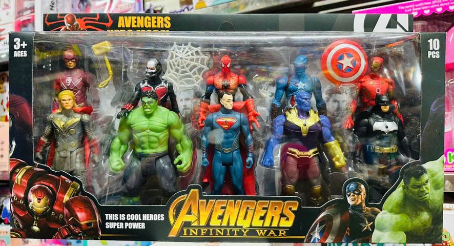 Bộ Đồ Chơi Siêu Anh Hùng Avengers Infinity War - Gồm 10 Nhân Vật Marvel - Đồ Chơi Giáo Dục Cho Trẻ Em Từ 3-10 Tuổi