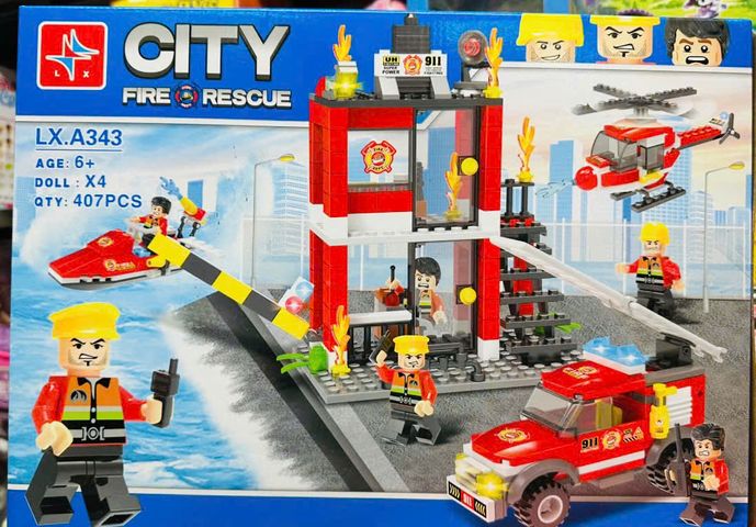 Đồ Chơi Lắp Ráp Đội Cứu Hỏa City Fire Rescue LX.A343 - Khám Phá Sáng Tạo Cho Trẻ Em Từ 6 Tuổi, Đồ Chơi An Toàn Và Giáo Dục