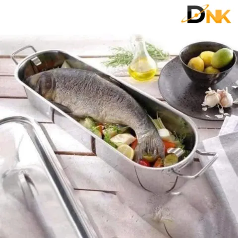 Nồi Hấp Cá KitchenCraft Inox Cao Cấp 45cm - Hấp Nguyên Con Cá, Dùng Với Bếp Từ - Sản Phẩm Nhập Khẩu Đức Chính Hãng