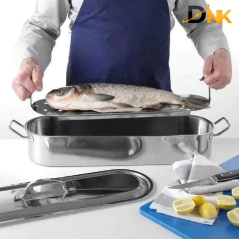 Nồi Hấp Cá KitchenCraft Inox Cao Cấp 45cm - Hấp Nguyên Con Cá, Dùng Với Bếp Từ - Sản Phẩm Nhập Khẩu Đức Chính Hãng