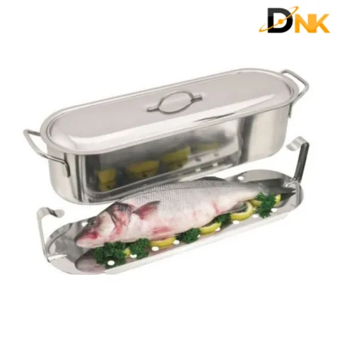 Nồi Hấp Cá KitchenCraft Inox Cao Cấp 45cm - Hấp Nguyên Con Cá, Dùng Với Bếp Từ - Sản Phẩm Nhập Khẩu Đức Chính Hãng