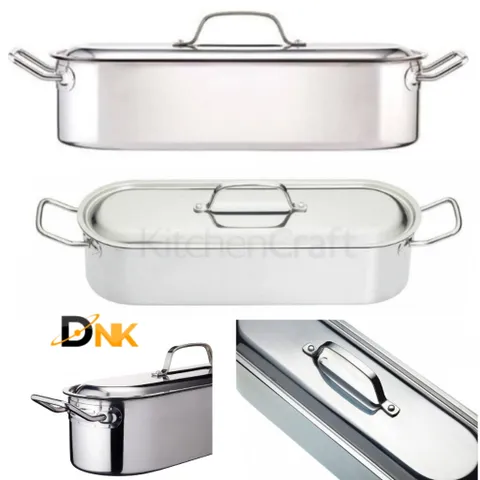Nồi Hấp Cá KitchenCraft Inox Cao Cấp 45cm - Hấp Nguyên Con Cá, Dùng Với Bếp Từ - Sản Phẩm Nhập Khẩu Đức Chính Hãng