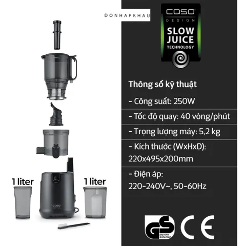 Máy Ép Chậm CASO SJW600 XL Model 2024