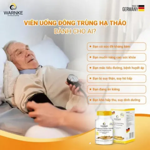 Viên Uống Đông Trùng Hạ Thảo Warnke 500mg - Tăng Cường Miễn Dịch, Chống Lão Hóa, Bồi Bổ Sức Khỏe Từ Thiên Nhiên, Hỗ Trợ Điều Trị Bệnh