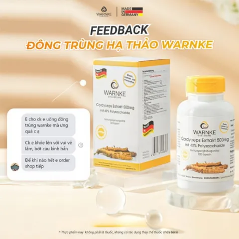Viên Uống Đông Trùng Hạ Thảo Warnke 500mg - Tăng Cường Miễn Dịch, Chống Lão Hóa, Bồi Bổ Sức Khỏe Từ Thiên Nhiên, Hỗ Trợ Điều Trị Bệnh