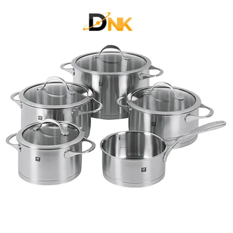 Bộ Nồi Zwilling Essence 5 Món - Thép Không Gỉ Sang Trọng, Bền Bỉ, Phù Hợp Mọi Loại Bếp, Lựa Chọn Tuyệt Vời Cho Căn Bếp Hiện Đại
