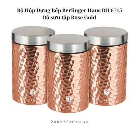 Bộ Hộp Đựng Bếp Berlinger Haus BH/6715 - Rose Gold Sang Trọng, Thiết Kế Hiện Đại, Đựng Thực Phẩm An Toàn, Tiện Ích Cho Nhà Bếp