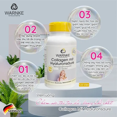 Viên Uống Warnke Collagen Mit Hyaluron - Bí Quyết Làn Da Trẻ Đẹp, Căng Mướt