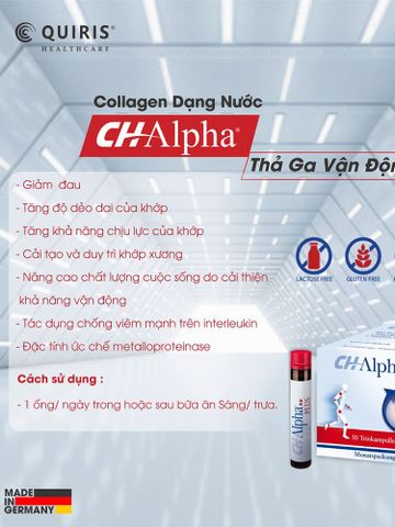 Collagen Dạng Nước Quiris CH-Alpha PLUS - Hỗ Trợ Khớp , Tái Tạo Sụn, Giảm Đau, Tăng Độ Dẻo Dai, Sức Khỏe Khớp Tối Ưu