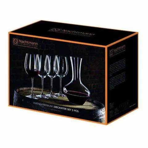 Set Ly Uống Rượu Vang Nachtmann 93605 - Bộ Pha Lê Cao Cấp 1 Bình 750ml và 4 Ly 300ml - Sang Trọng Từ Đức, Quà Tặng Hoàn Hảo