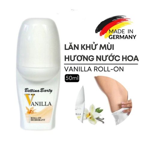 Lăn Khử Mùi Nữ Bettina Barty Vanilla 50ml - Khử Mùi Hiệu Quả, Hương Vanila Ngọt Ngào, Lưu Hương Suốt 48 Giờ