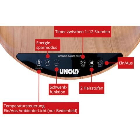 Quạt Sưởi Gốm Unold Henry 86545 - Bàn Decor Sang Trọng, 2000W, Chế Độ An Toàn, Thiết Kế Hiện Đại Cho Không Gian Sống Ấm Áp