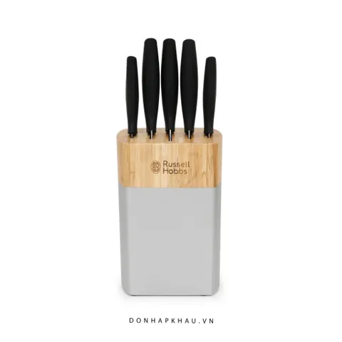 Bộ Dao Russell Hobbs 5 Món Chất Lượng Cao với Giá Đỡ Thép Không Gỉ - Dụng Cụ Nấu Ăn Đặc Biệt Cho Đầu Bếp Tại Gia