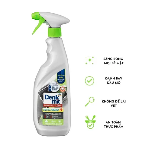 Chai Xịt Tẩy Rửa Bếp Đa Năng Denkmit Power-Fettlöser Multi-Power 4 - 750ml, Sạch Bóng Mọi Bề Mặt, Hàng Đức Chính Hãng