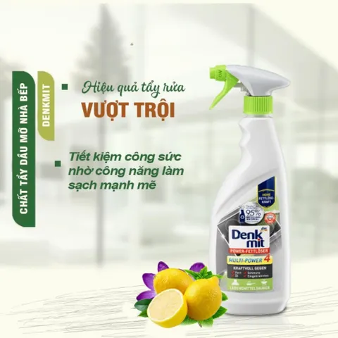 Chai Xịt Tẩy Rửa Bếp Đa Năng Denkmit Power-Fettlöser Multi-Power 4 - 750ml, Sạch Bóng Mọi Bề Mặt, Hàng Đức Chính Hãng