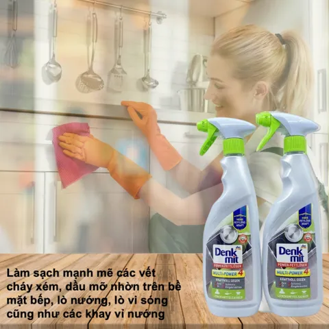 Chai Xịt Tẩy Rửa Bếp Đa Năng Denkmit Power-Fettlöser Multi-Power 4 - 750ml, Sạch Bóng Mọi Bề Mặt, Hàng Đức Chính Hãng