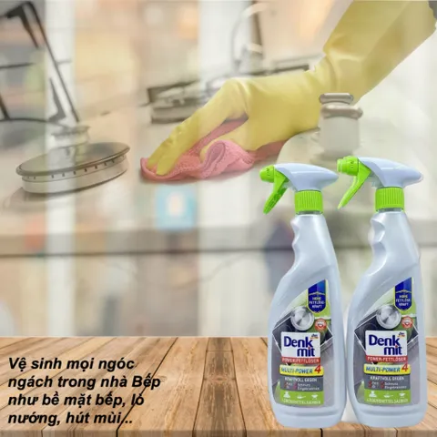 Chai Xịt Tẩy Rửa Bếp Đa Năng Denkmit Power-Fettlöser Multi-Power 4 - 750ml, Sạch Bóng Mọi Bề Mặt, Hàng Đức Chính Hãng