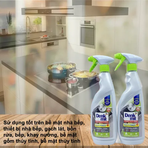 Chai Xịt Tẩy Rửa Bếp Đa Năng Denkmit Power-Fettlöser Multi-Power 4 - 750ml, Sạch Bóng Mọi Bề Mặt, Hàng Đức Chính Hãng
