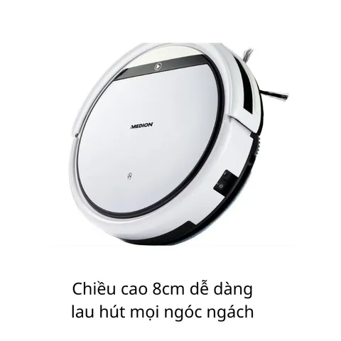 Robot Hút Bụi, Lau Nhà Medion MD19510, Hoạt Động 90 Phút, Diện Tích Hoạt Động 100m2