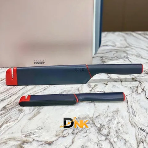 Bộ Dao Joseph Joseph Slice & Sharpen 10146 - Dao Chef 6 inch và Dao Gọt 3,5 inch An Toàn với Vỏ Bảo Vệ Mài Gốm Tiện Lợi