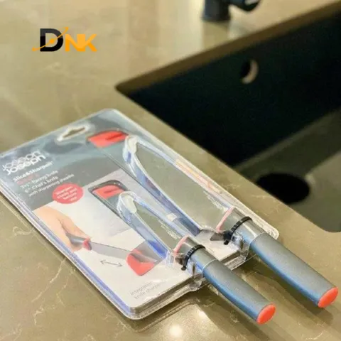 Bộ Dao Joseph Joseph Slice & Sharpen 10146 - Dao Chef 6 inch và Dao Gọt 3,5 inch An Toàn với Vỏ Bảo Vệ Mài Gốm Tiện Lợi