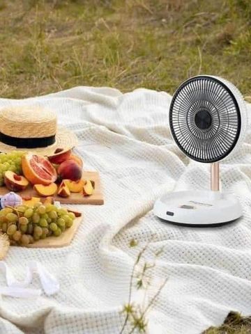 Quạt Gấp Thông Minh Elegant Tích Điện 14W - Quạt Sạc Di Động Yên Tĩnh 3 Mức Điều Chỉnh Cao, Dùng 8 Giờ, Phù Hợp Dã Ngoại