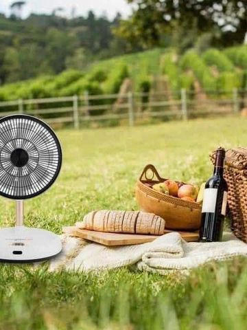 Quạt Gấp Thông Minh Elegant Tích Điện 14W - Quạt Sạc Di Động Yên Tĩnh 3 Mức Điều Chỉnh Cao, Dùng 8 Giờ, Phù Hợp Dã Ngoại