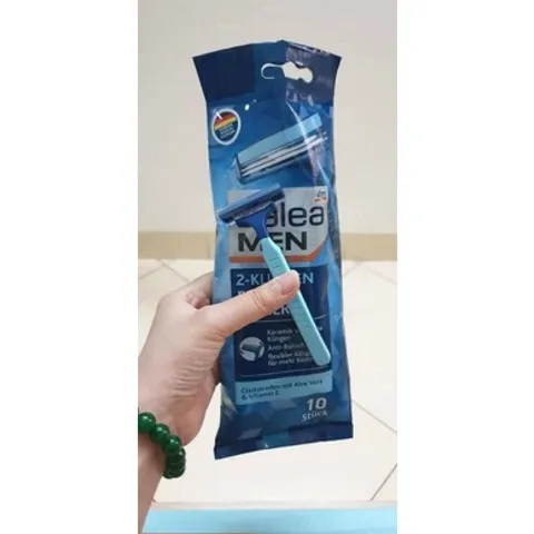 Dao Cạo Râu Balea Men - Túi 10 Chiếc, Lưỡi Kép Sắc, Hệ Thống Chống Trượt, An Toàn & Ẩm Mượt cho Nam giới