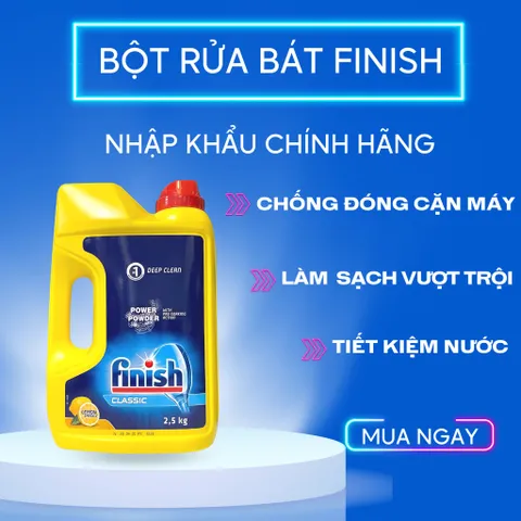 Bột Rửa Bát Hương Chanh Finish 2.5kg - Sản Phẩm Nhập Khẩu Chính Hãng Từ Đức, Tẩy Rửa Hiệu Quả Cho Chén Đĩa Sáng Bóng